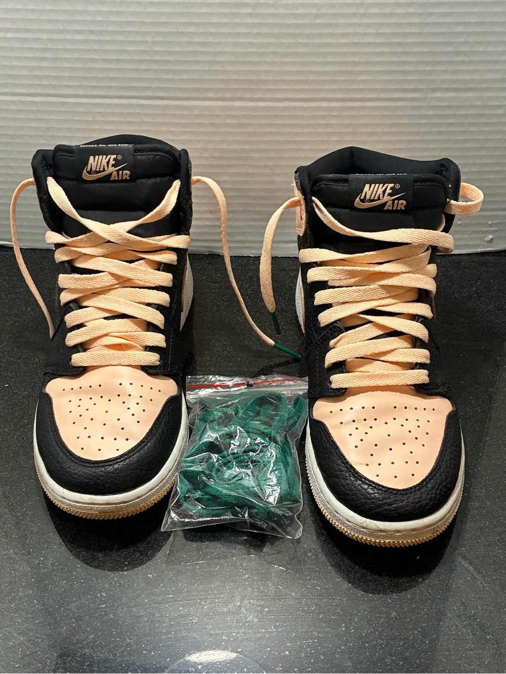 Nike Kids High-Top Sneakers in Black and Peach